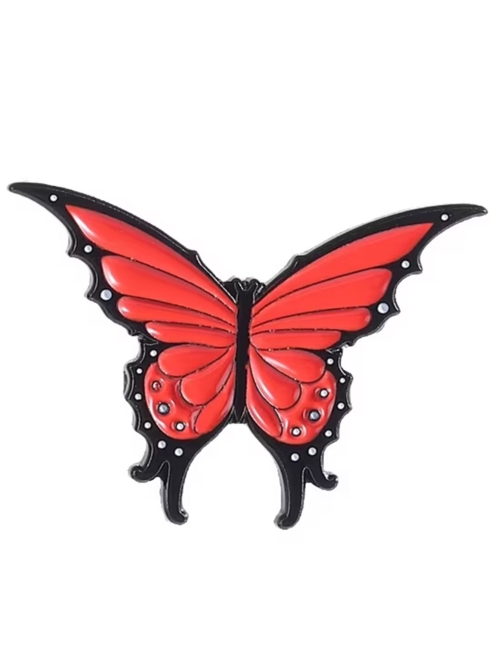 Red and Black Butterfly Enamel Pin